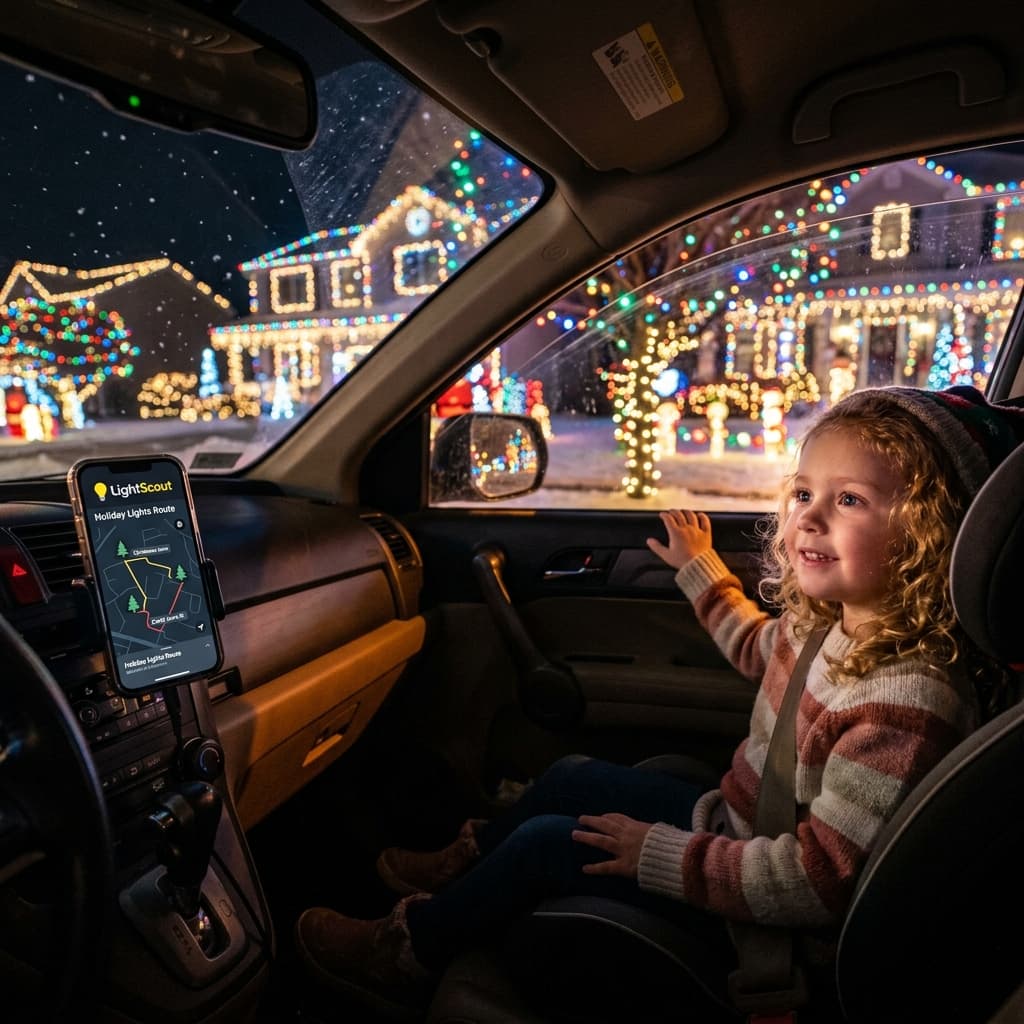LightScout holiday light display discovery app